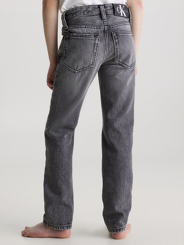 grey jeansy mid rise slim dla boys - calvin klein jeans