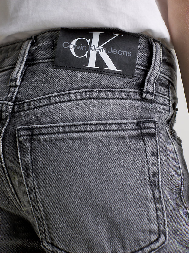 visual grey mid rise slim jeans for boys calvin klein jeans