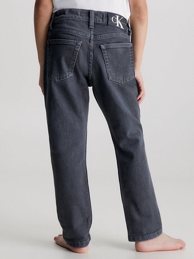 grey jeansy dad z efektem overdyed dla boys - calvin klein jeans