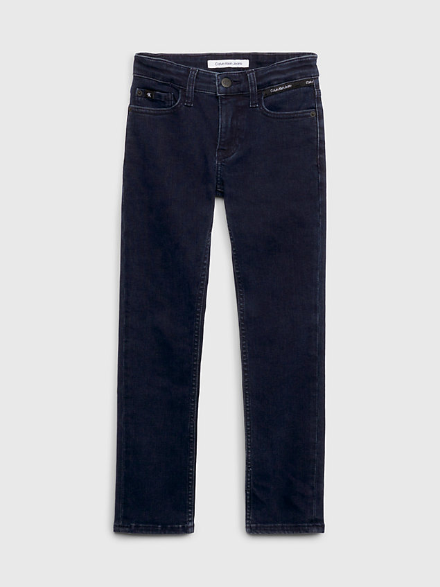 blue mid rise slim jeans voor boys - calvin klein jeans