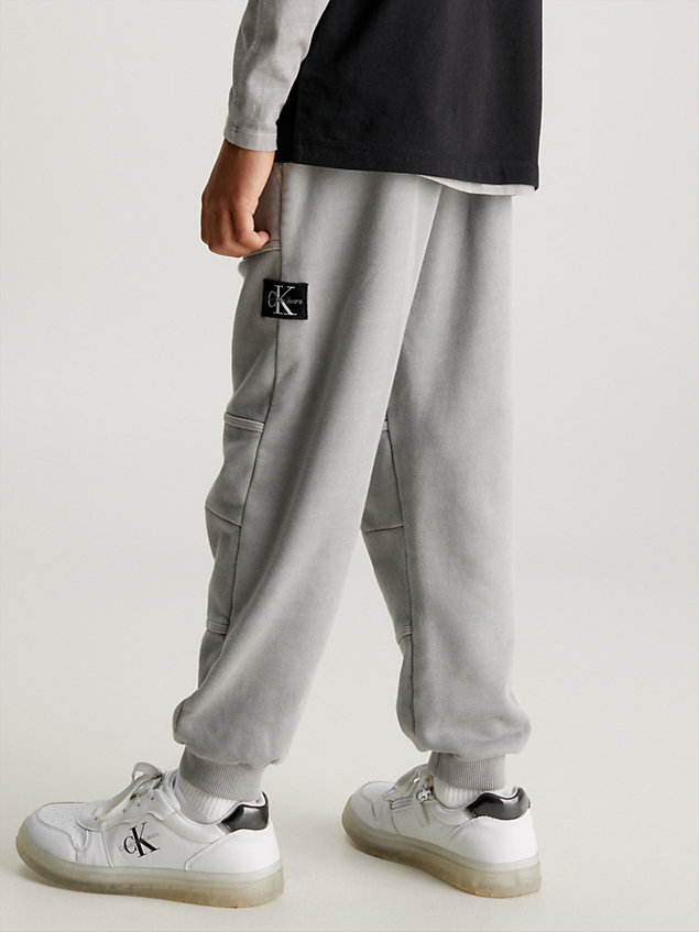 black relaxed mineral dye joggers for boys calvin klein jeans