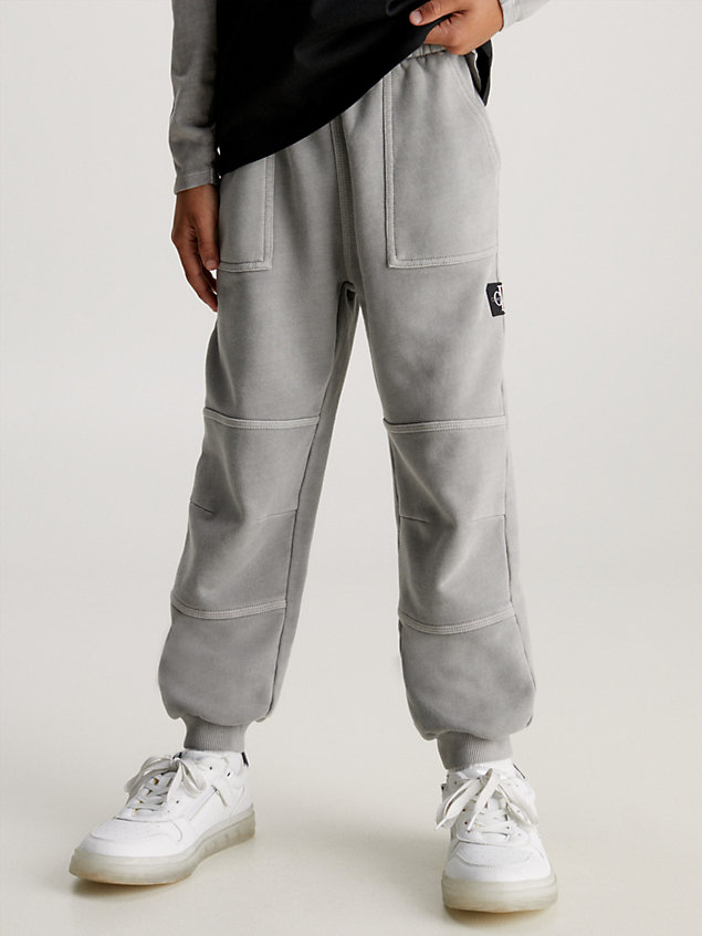 black relaxed mineral dye joggers for boys calvin klein jeans