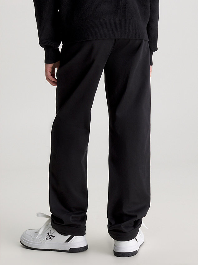 black straight chino trousers for boys calvin klein jeans