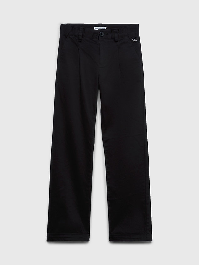 black straight chino trousers for boys calvin klein jeans