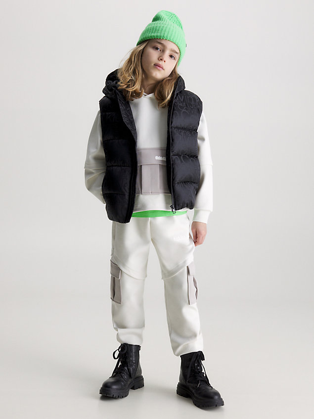 white relaxed spacer pocket joggers for boys calvin klein jeans