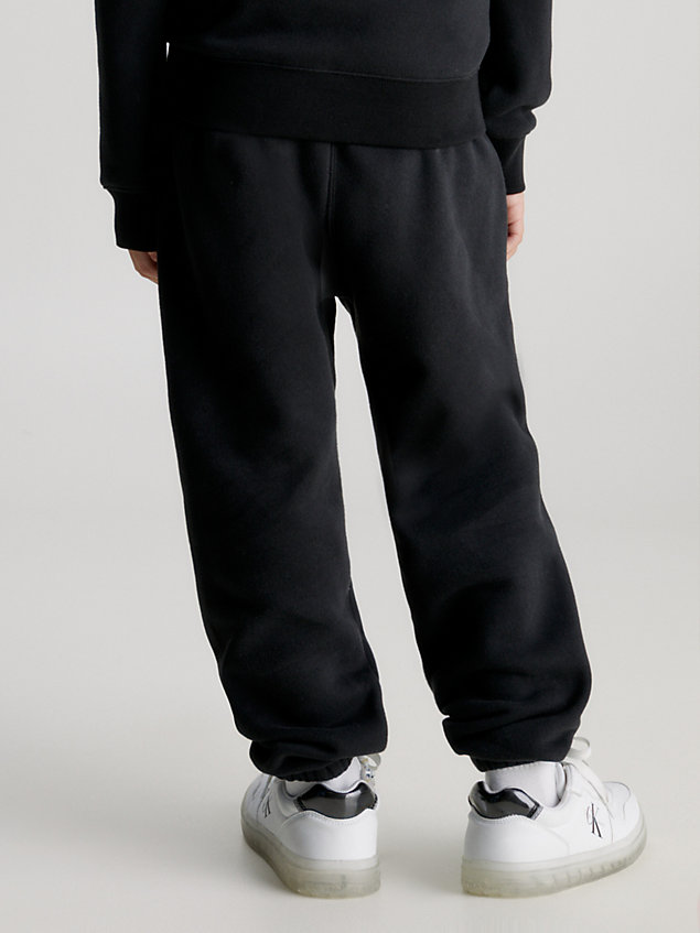 black fleece joggingbroek met logo voor jongens - calvin klein jeans