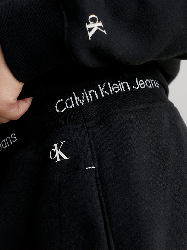 ck black fleece logo joggers for boys calvin klein jeans