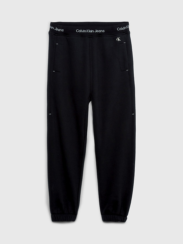 pantalon de jogging en polaire avec logo black pour garcons calvin klein jeans