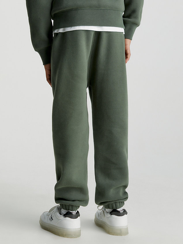 green fleece-jogginghose mit logo für boys - calvin klein jeans