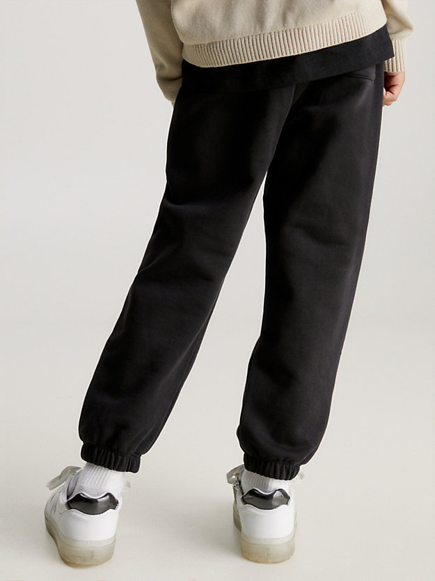 ck black relaxed fleece logo joggers for boys calvin klein jeans