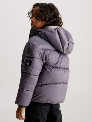 Calvin klein performance puffer jacket with knit clearance sleeves