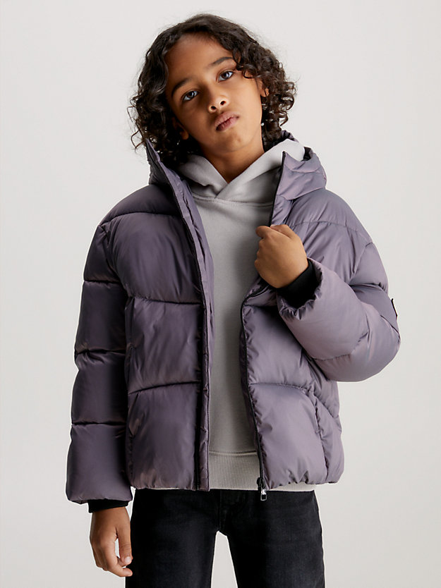 amaranth oversized ripstop puffer jacket for boys calvin klein jeans