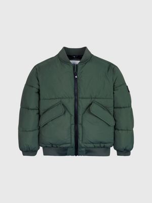 Calvin Klein Jeans commercial bomber jacket in thyme green