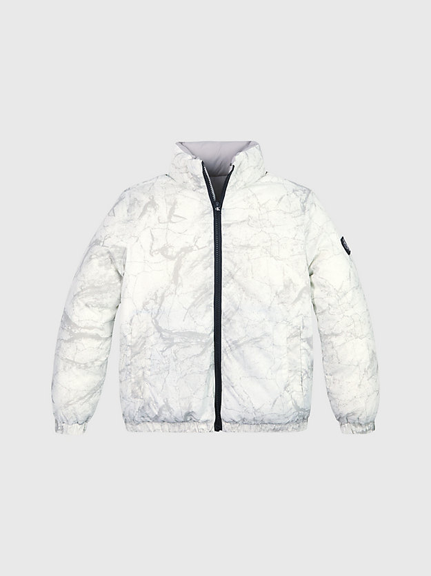 marble purpoise aop oversized reversible puffer jacket for boys calvin klein jeans