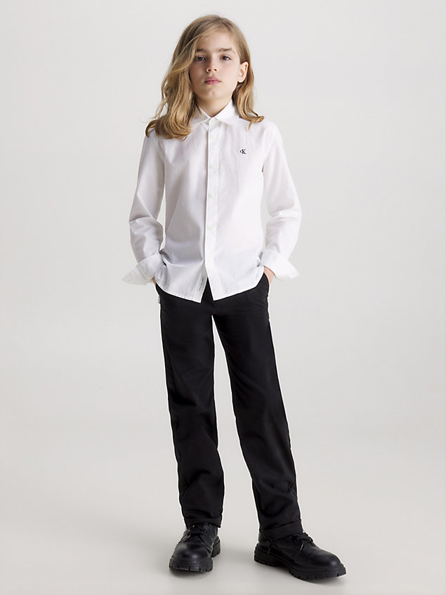 white koszula zapinana na guziki dla boys - calvin klein jeans