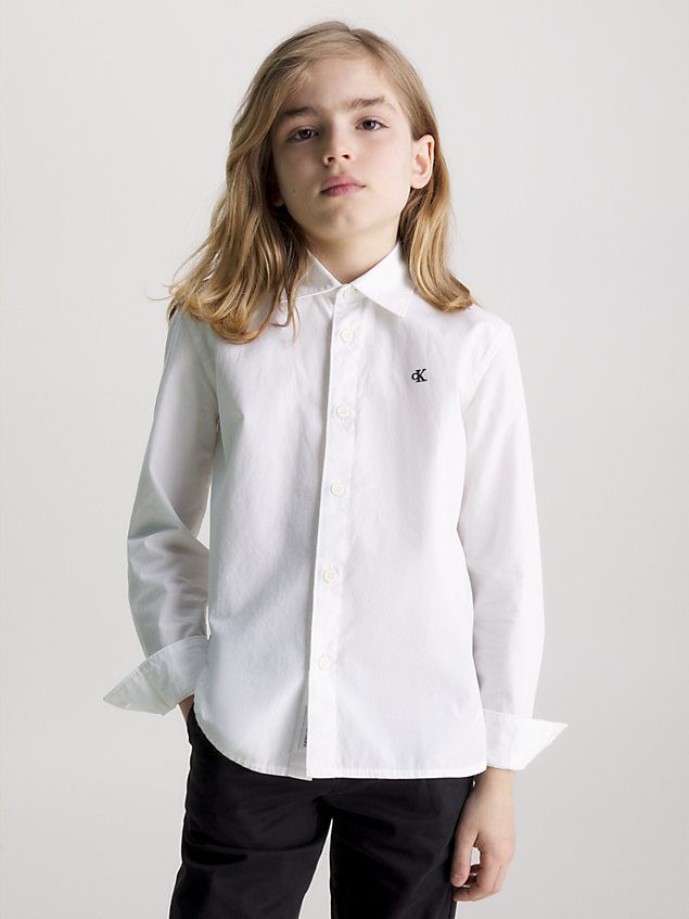 chemise à col boutonné white pour garcons calvin klein jeans