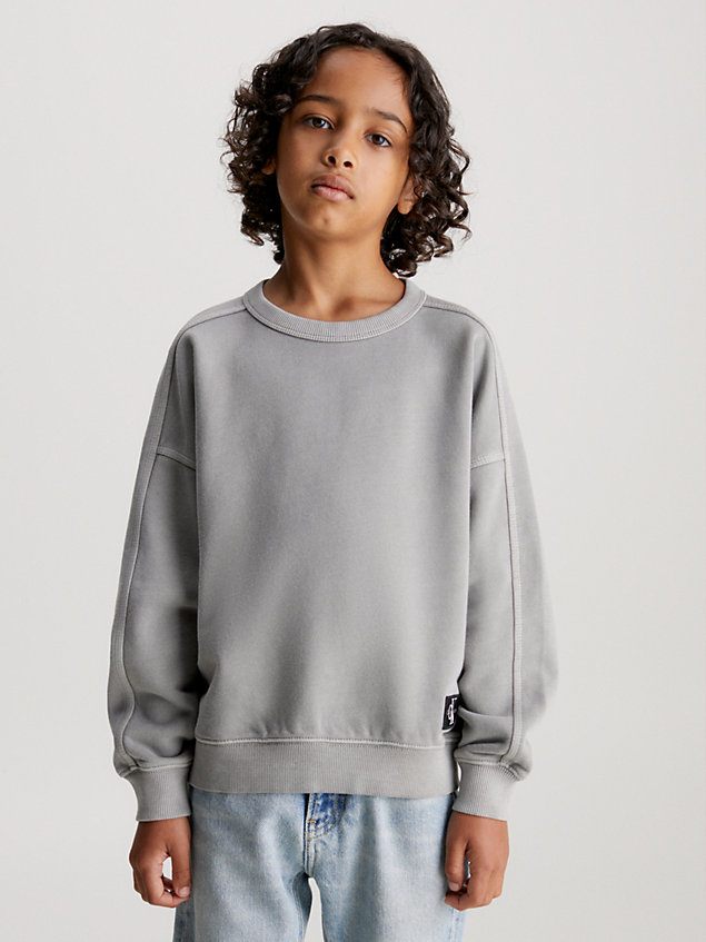 black relaxed mineral dyed sweatshirt for boys calvin klein jeans