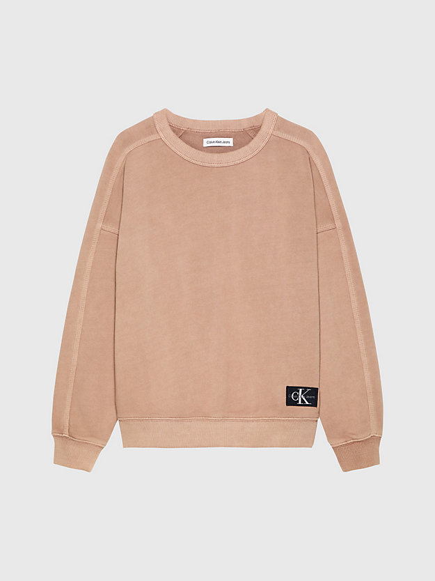 burnt clay relaxed mineral dyed sweatshirt for boys calvin klein jeans
