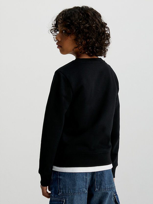 ck black fleece logo sweatshirt for boys calvin klein jeans