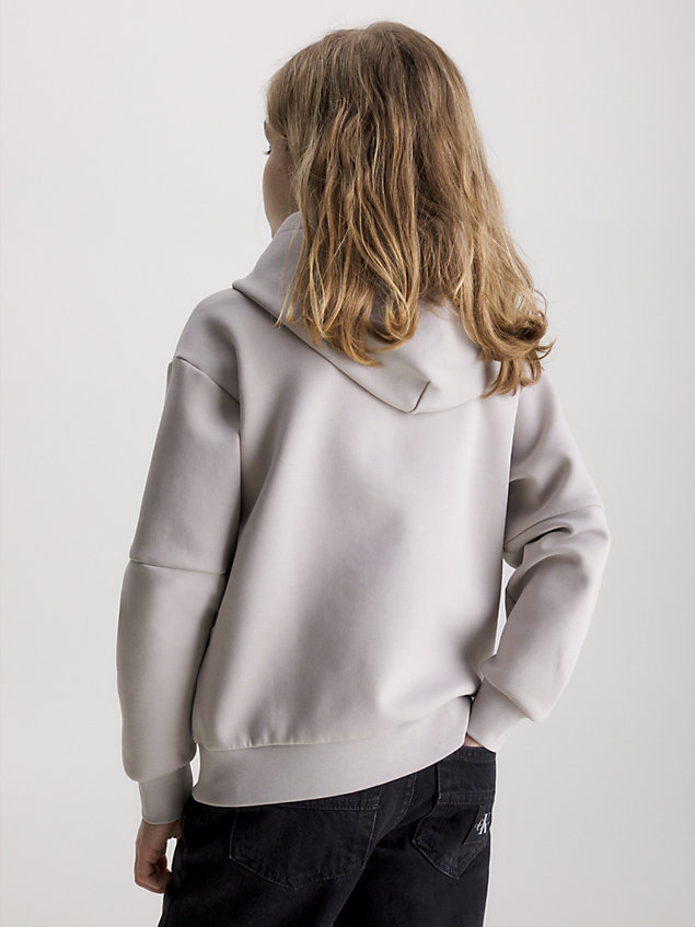grey lässiger spacer logo-hoodie für jungen - calvin klein jeans