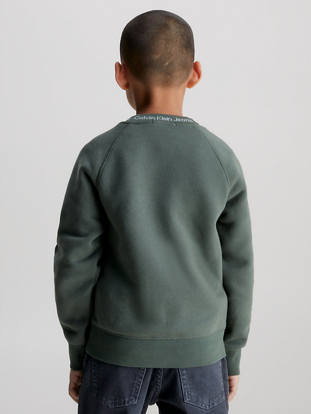 green fleece-sweatshirt mit logo für jungen - calvin klein jeans