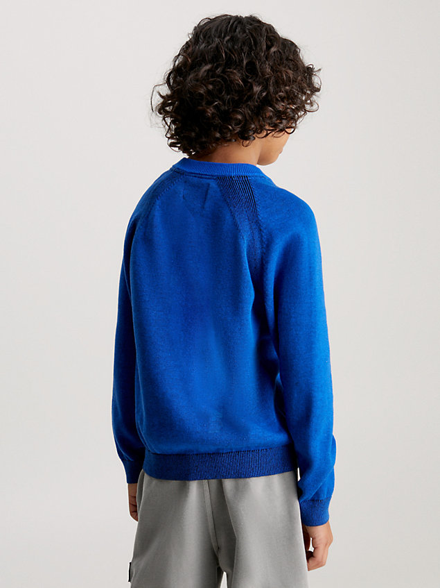 maglione bicolore blue da bambino calvin klein jeans