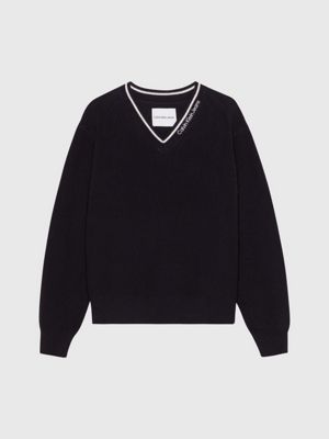 Black v clearance neck jumper boys