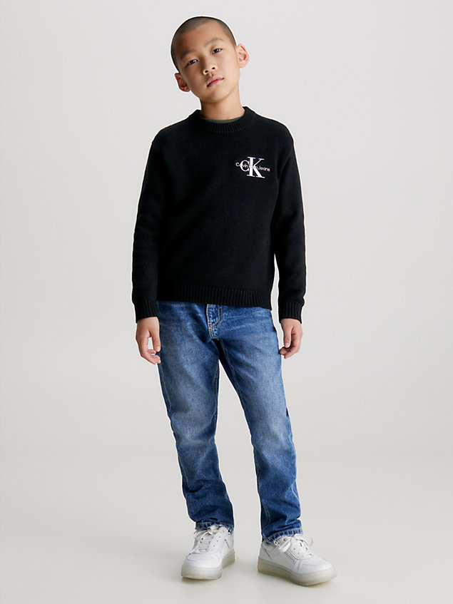 pull monogramme black pour boys calvin klein jeans