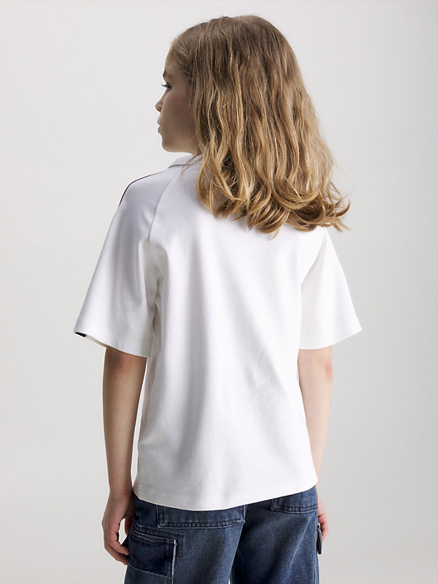 t-shirt con logo taglio relaxed white da boys calvin klein jeans