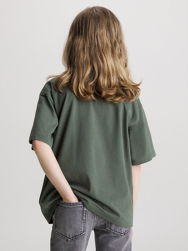green relaxed logo t-shirt for boys calvin klein jeans