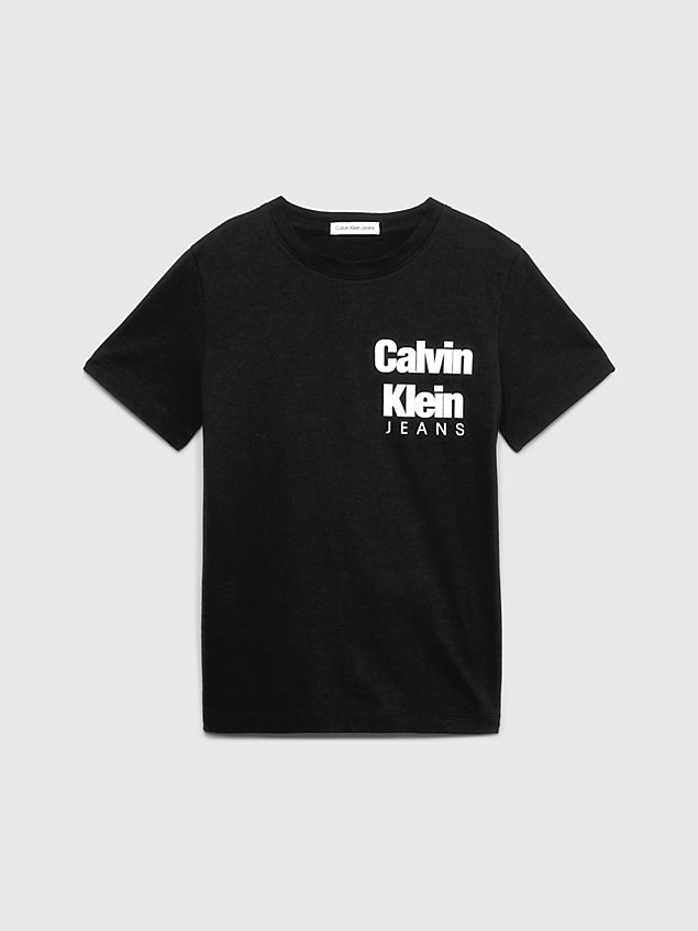 black logo-t-shirt aus baumwolle für boys - calvin klein jeans