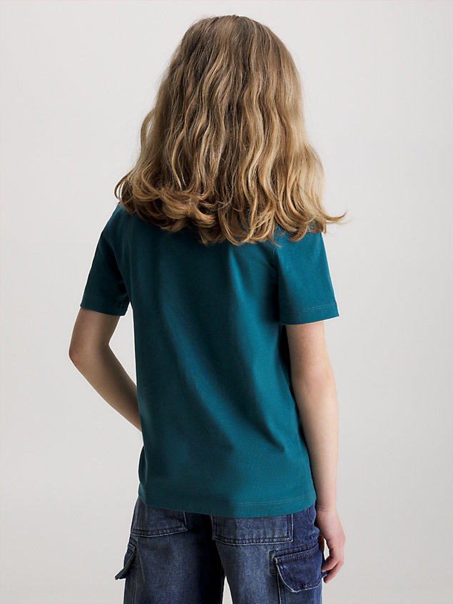 t-shirt en coton avec logo blue pour garcons calvin klein jeans