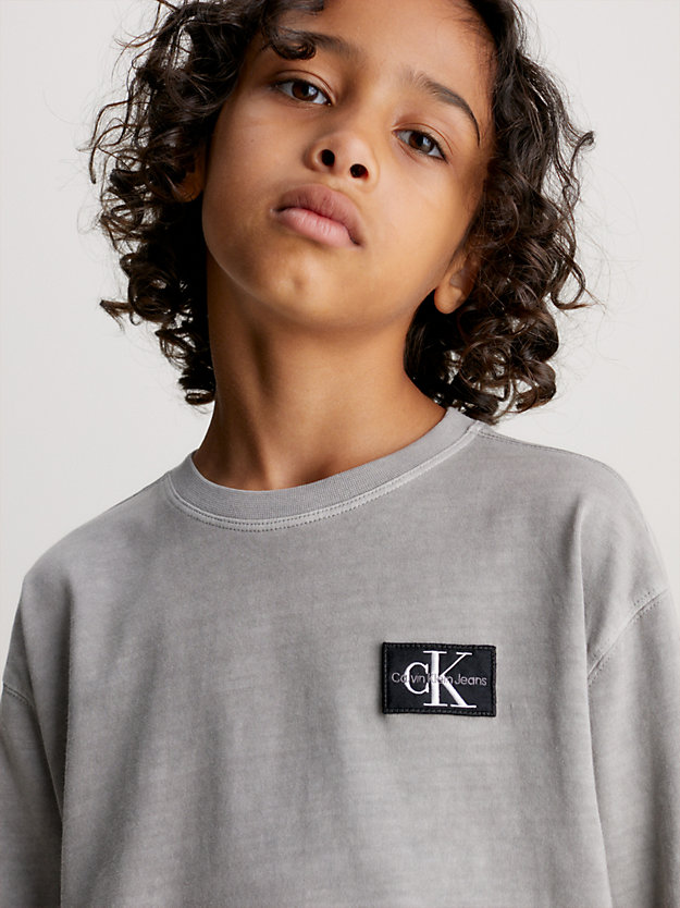 ck black mineral dye long sleeve t-shirt for boys calvin klein jeans