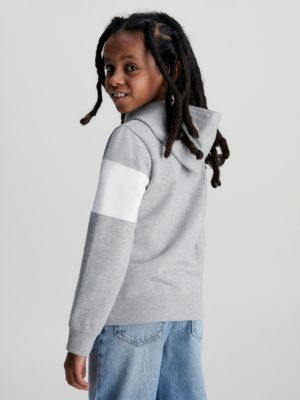 Calvin Klein Kids Logo Regular Terry Hoodie in Grey