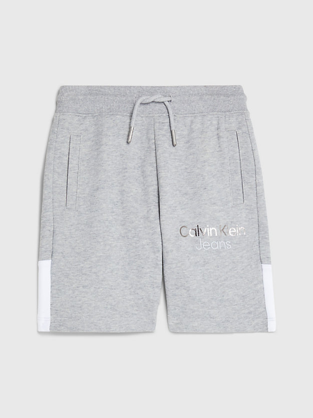 light grey heather / white colourblock jogger shorts for boys calvin klein jeans