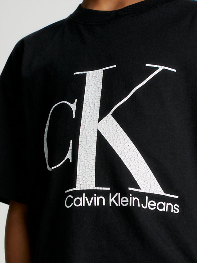camiseta con logo relaxed black de nino calvin klein jeans