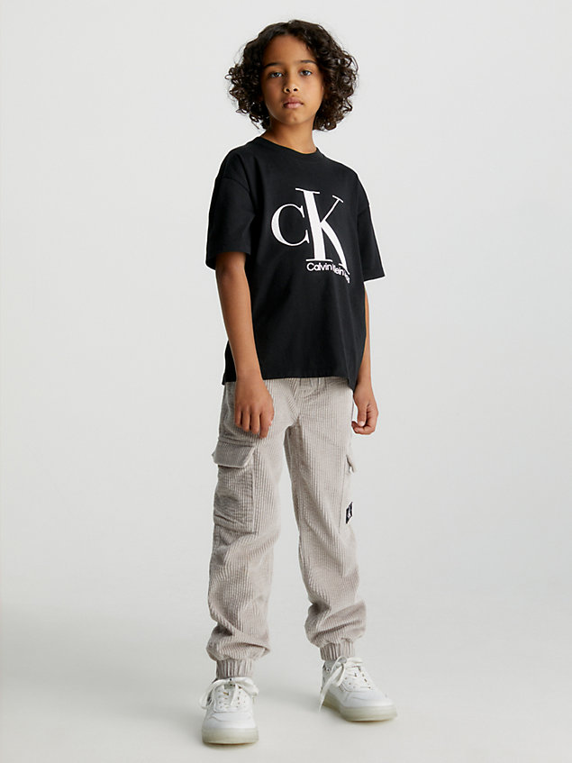 black luźny t-shirt z logo dla boys - calvin klein jeans