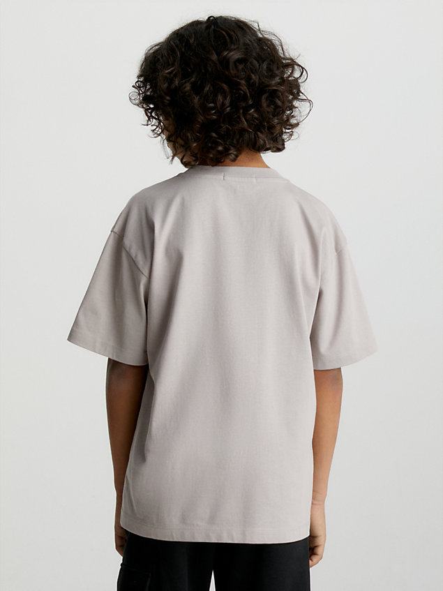 grey luźny t-shirt z logo dla boys - calvin klein jeans