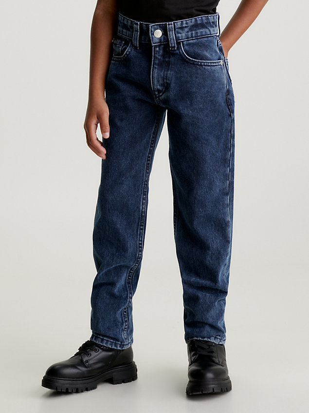 denim mid rise straight jeans for boys calvin klein jeans
