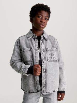 Grey hot sale denim overshirt