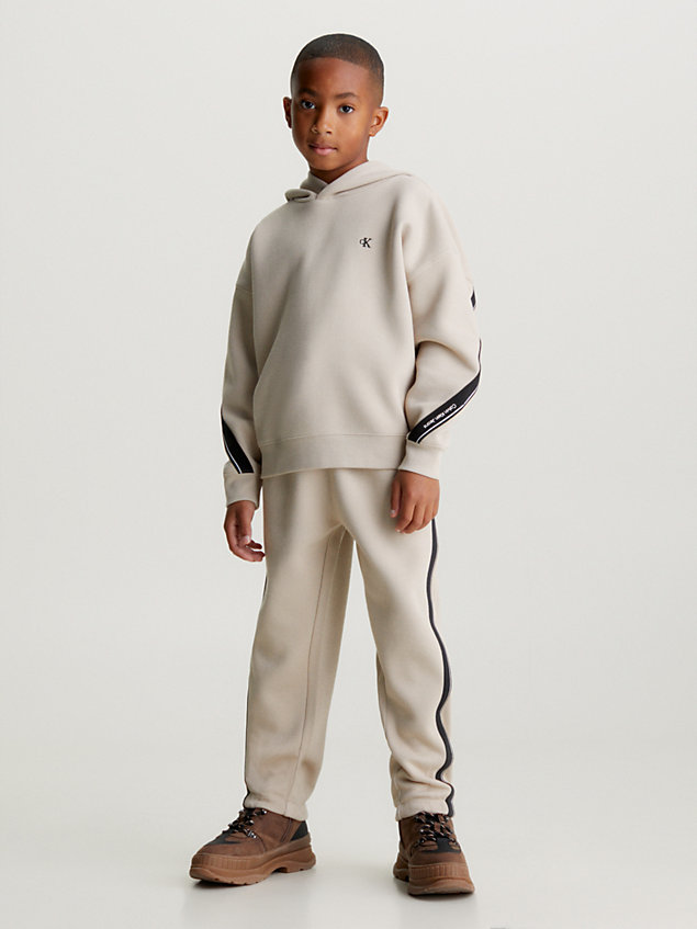 grey relaxed pique tape joggers for boys calvin klein jeans