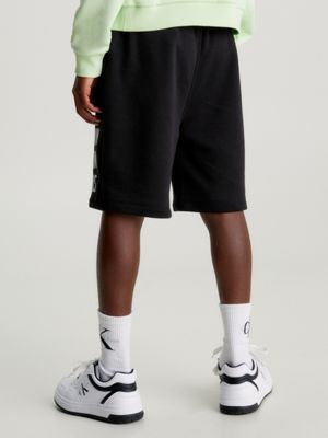 black relaxed logo shorts for boys calvin klein jeans