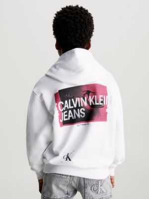 Calvin Klein Jeans Logo Hoodie White