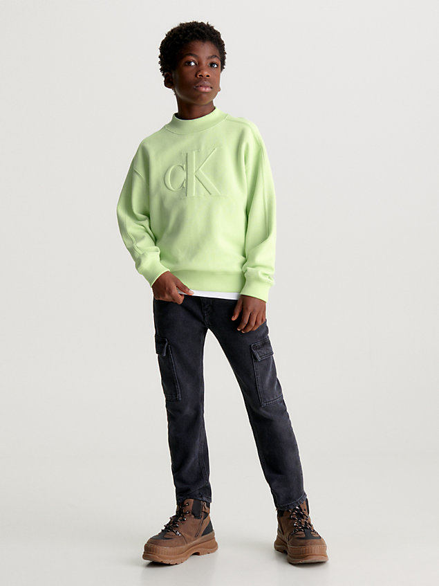 sweat-shirt relaxed avec logo green pour boys calvin klein jeans
