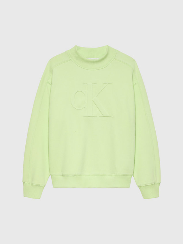 green relaxed logo sweatshirt for boys calvin klein jeans