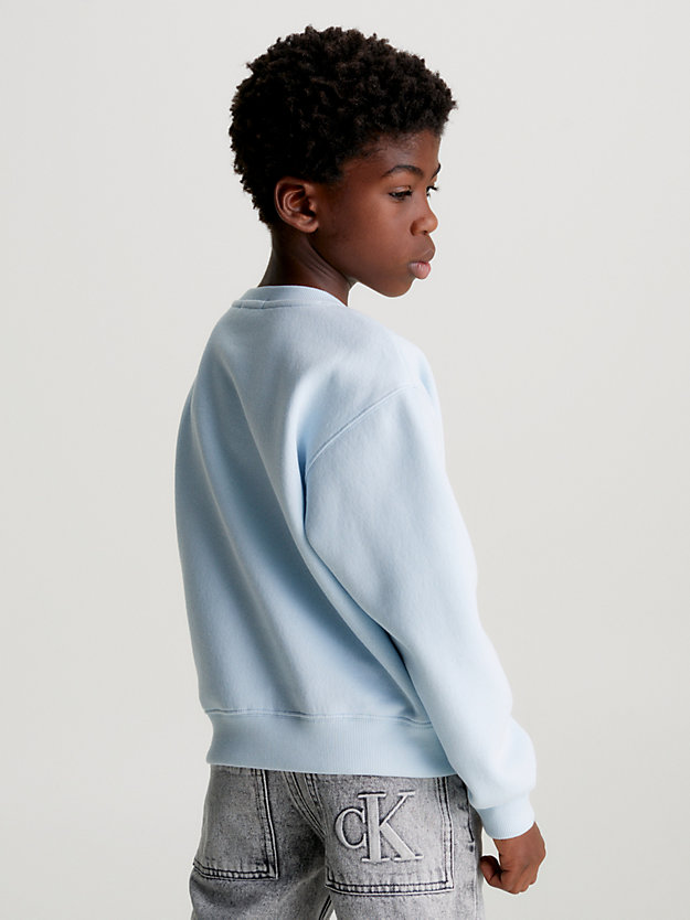keepsake blue relaxed fleece logo sweatshirt for boys calvin klein jeans