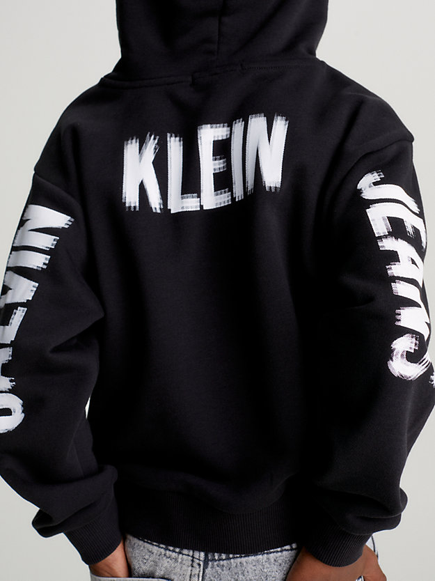 ck black relaxed logo hoodie for boys calvin klein jeans
