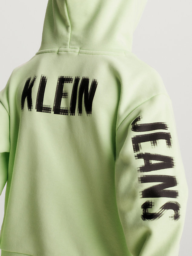 green lässiger logo-hoodie für boys - calvin klein jeans