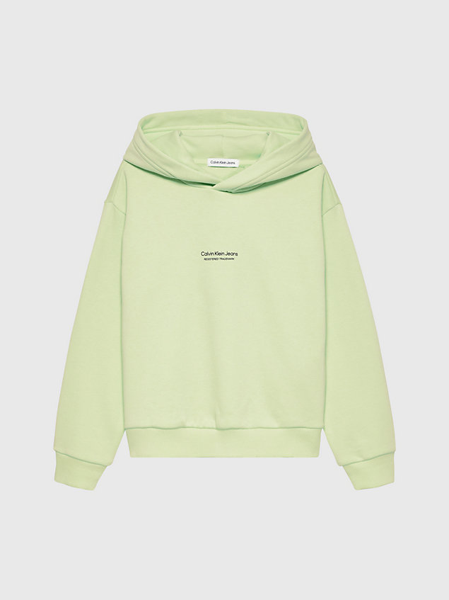 sweat à capuche relaxed avec logo green pour boys calvin klein jeans