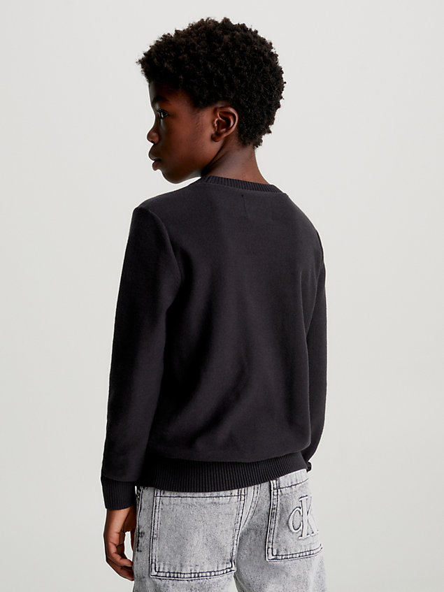 black pullover mit logo für jungen - calvin klein jeans